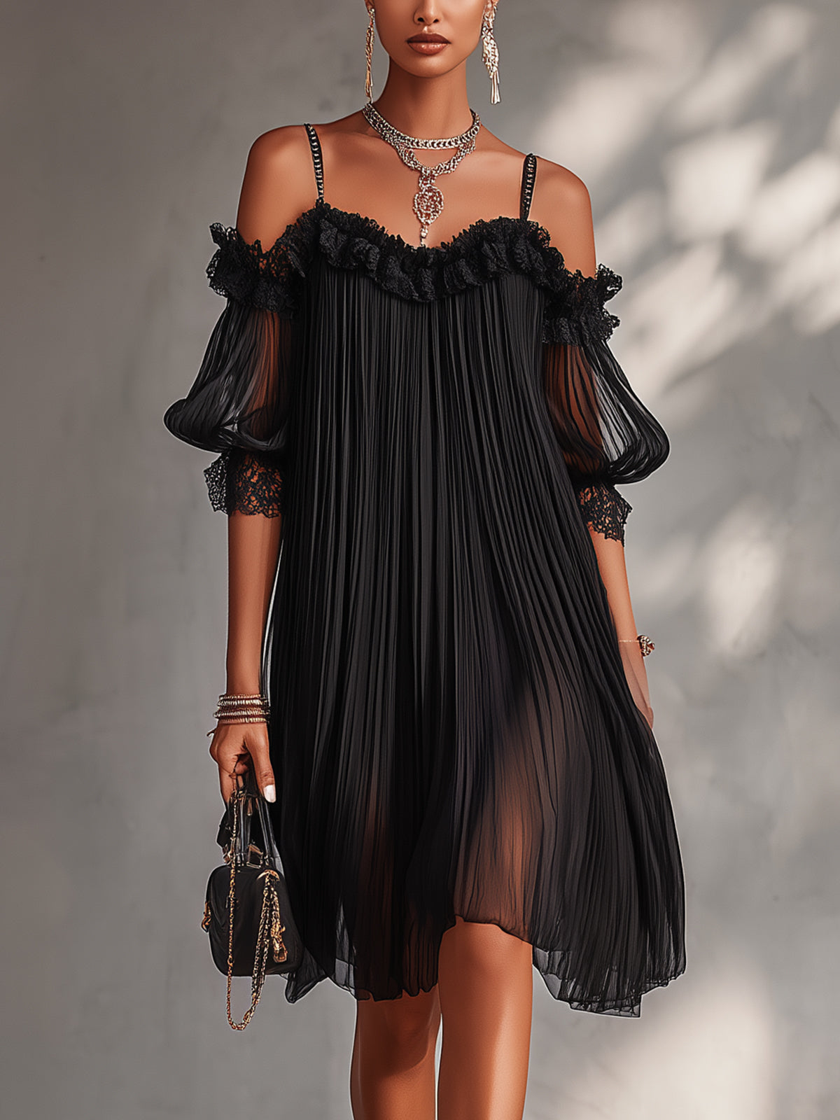 Vittoria | Vestido Negro de Muselina