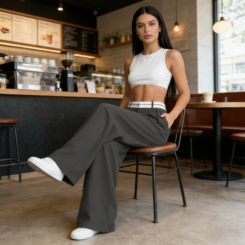 Nerea | Pantalón Palazzo cintura estrecha